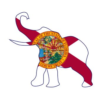 The Florida Republican party elephant flag over a white background