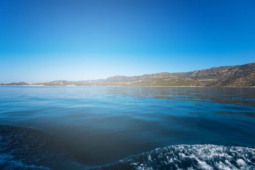 Sea, near ruins of the ancient city on the Kekova island, Turkey
