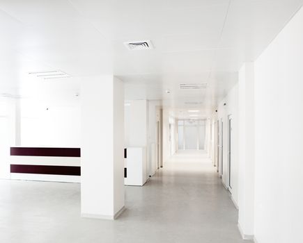 Hospital corridor in a modern clinic