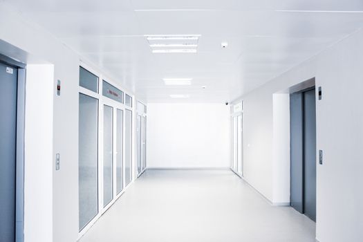 Hospital corridor in a modern clinic