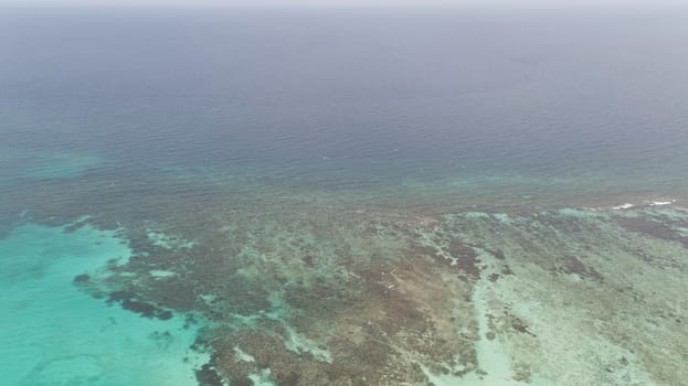 sea beach coast Bonaire island Caribbean sea aerial drone top view