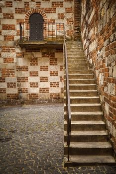 Stair to the old castle in Lublin, Poland