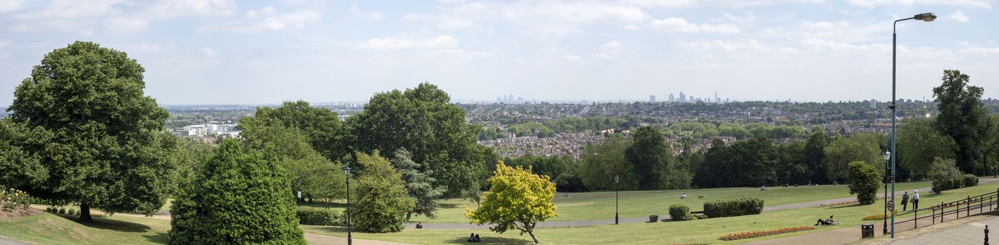 view of london city from alexandra palace grounds