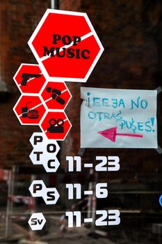 Fragment of shop window in Old Riga, Latvia.