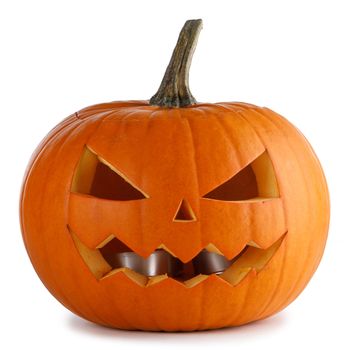 One Halloween Pumpkin isolated on white background