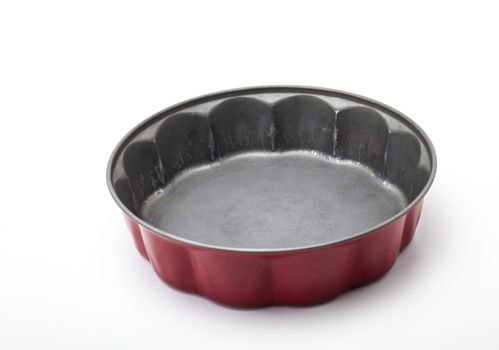 This photo shows an used cake pan.