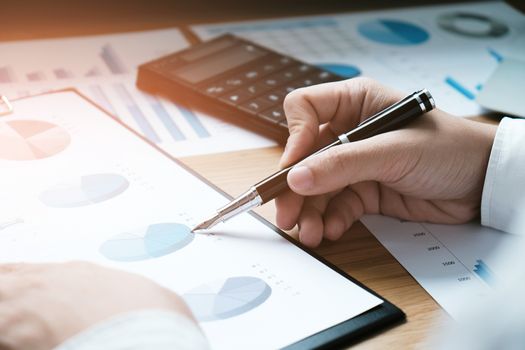 Auditor or internal revenue service staff, Business women checking annual financial statements of company. Audit Concept.