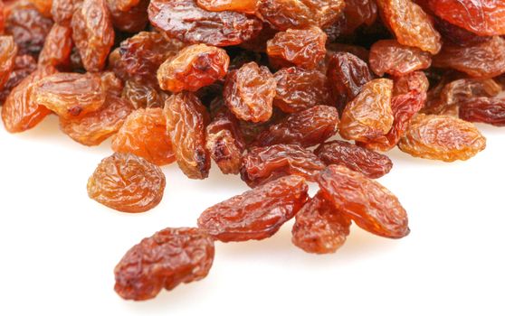 Pile Of Raisins Isolated On White Background