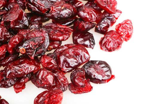 Close-up Of A Pile Of Cranberries On A White Background