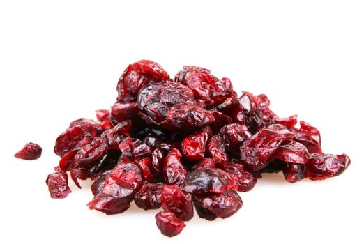 Close-up Of A Pile Of Cranberries On A White Background