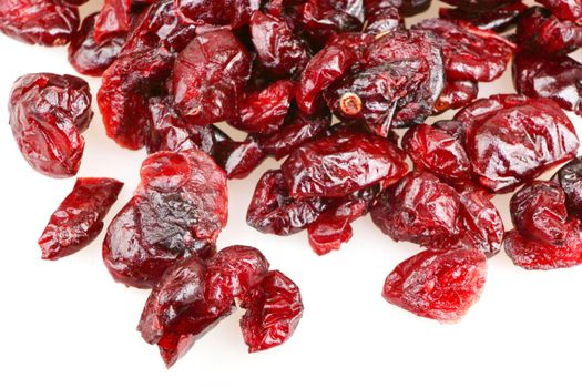 Close-up Of A Pile Of Cranberries On A White Background
