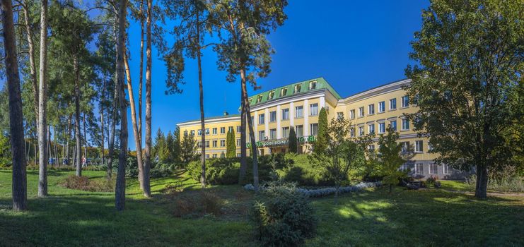 Uman, Ukraine - 10.13.2018. Hotel in Sofiyivka park in the city of Uman, Ukraine