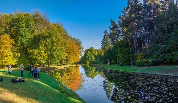 Uman, Ukraine - 10.13.2018. Amazing autumn around the old ponds in Sofiyivka park in Uman, Ukraine