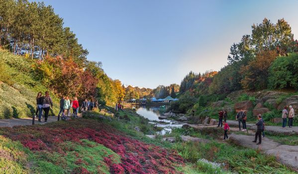 Uman, Ukraine - 10.13.2018. Amazing autumn around the old ponds in Sofiyivka park in Uman, Ukraine