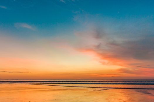Amazing colorful sunset over sea form thailand beach
