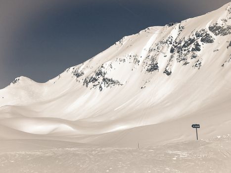 The Alpe d Huez ski domain in the French Alps