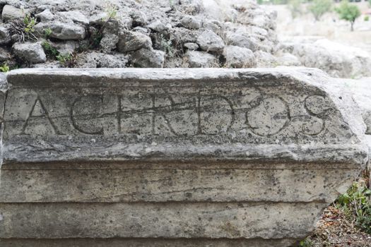 The historic ancient ruins of Corinth and Acrocorinth archaeological sites in Greece