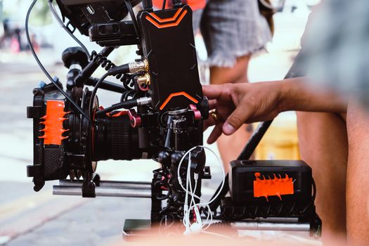 Film production crew,Behind the scenes background