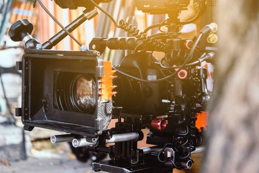 Film production crew,Behind the scenes background
