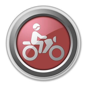 Icon, Button, Pictogram with Motorbike Trail symbol