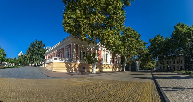 Odessa, Ukraine - 09.03.2018. English club and Museum of Navy in a sunny summer day. Tourist attraction of the Odessa city in Ukraine