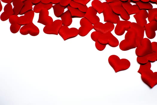 Valentines day background with red hearts. copy space
