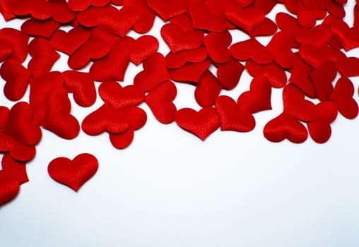 Valentines day background with red hearts. copy space