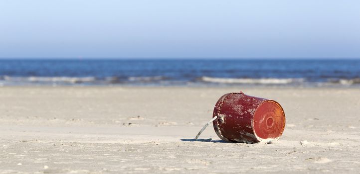 Garbage on a beach in the Netherlands