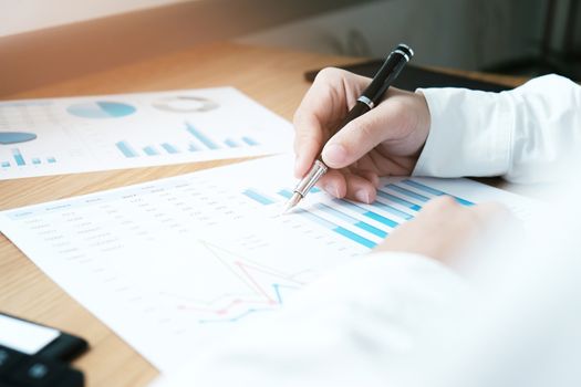 Auditor or internal revenue service staff, Business women checking annual financial statements of company. Audit Concept.