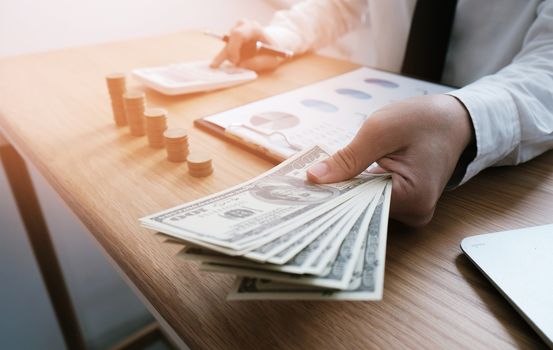 Auditor or internal revenue service staff, Business women checking annual financial statements of company. Audit Concept.