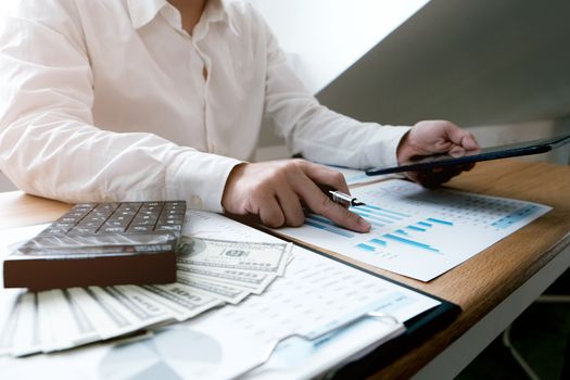 Auditor or internal revenue service staff, Business women checking annual financial statements of company. Audit Concept.