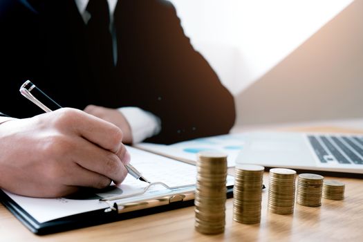 Auditor or internal revenue service staff, Business women checking annual financial statements of company. Audit Concept.