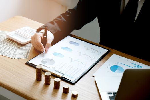 Auditor or internal revenue service staff, Business women checking annual financial statements of company. Audit Concept.