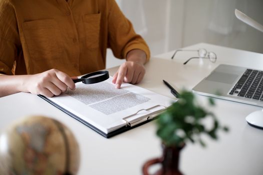 Business accounting women work with calculator and Laptop. Financial technology concept.