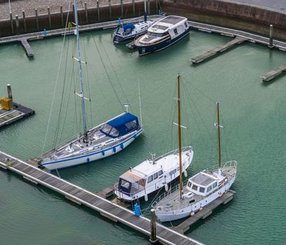 Harbor of Vlissingen, typical dutch boats at the docks, Zeeland, the Netherlands