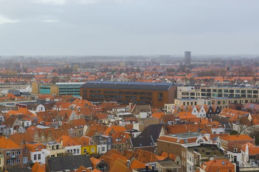 City skyline of Vlissingen, a popular city at sea in Zeeland, The netherlands