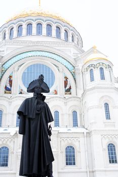 Winter in Russia. Saint Nicholas Naval Cathedral In Kronstadt