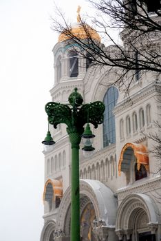 Winter in Russia. Saint Nicholas Naval Cathedral In Kronstadt