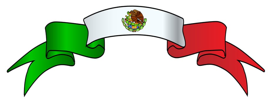 A red and green satin mexico icon ribbon