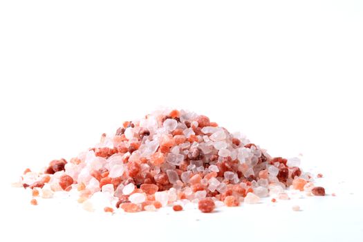 Hymalaya Salt Cristals Pile Isolated on White Background