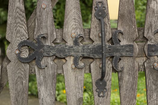 Old Forged Metal Door Hinge