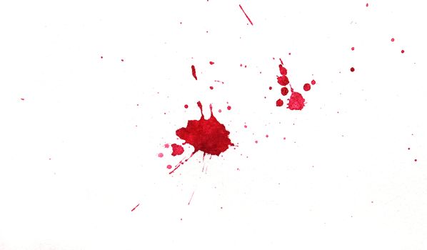 Blood splatters on white background