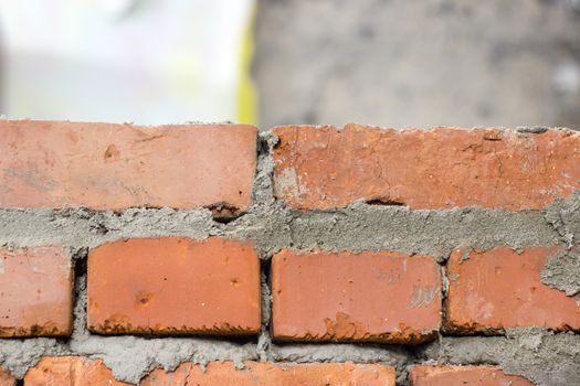 Fresh brickwork makes a wall.