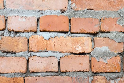 Fresh brickwork wall background. Brick repair old decor backdrop. Architecture texture design