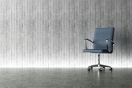 Office chair and concrete wall concept