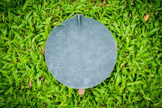 circle steel plate and malaysian grass