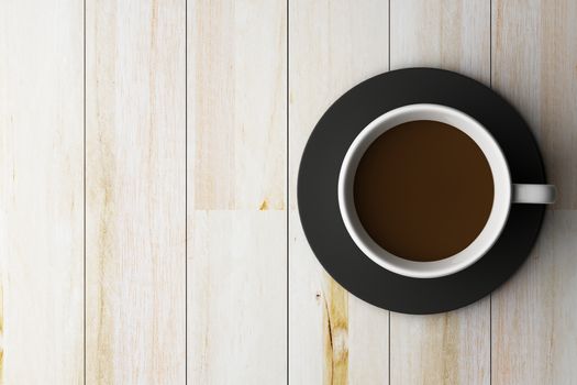 Coffee cup on wooden