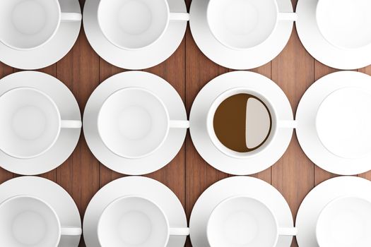 White coffee cup background
