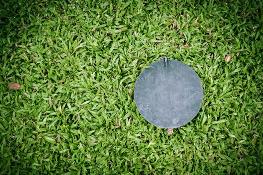 circle steel plate and malaysian grass