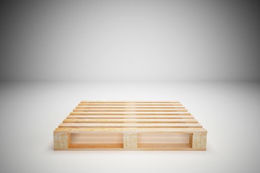 Wood pallet on white floor